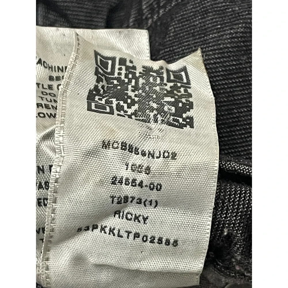 True Religion Ricky Jeans Mens 38 Black Relaxed Straight Flap Pockets (READ)